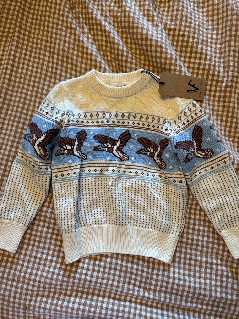 NWT Velvet Fawn Duck Crewneck Sweater